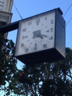 The clock permanently stopped at 4:20 in the hippy area
